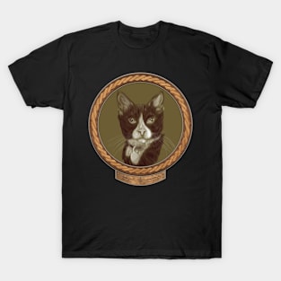 Bobby Cat (frame copper celtic rope fabric rim) T-Shirt